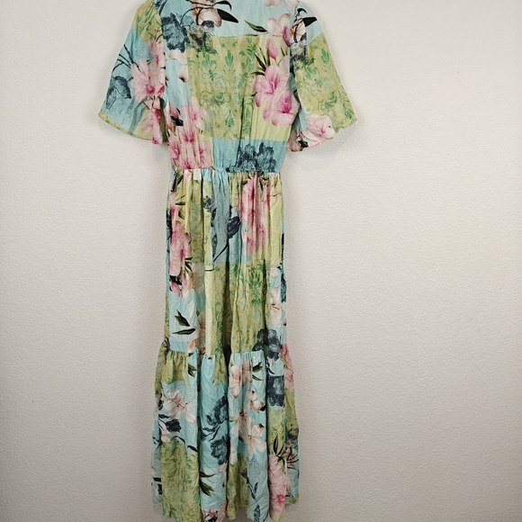 Desigual Nwot Cherry blossom midi Button Up dress Multi Floral Print Size XS - Picture 13 of 16